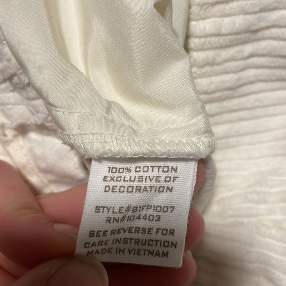 Blu Pepper Ankle Crop Corduroy Pants Women’s Size Medium Straight Leg Cream - Picture 8 of 9